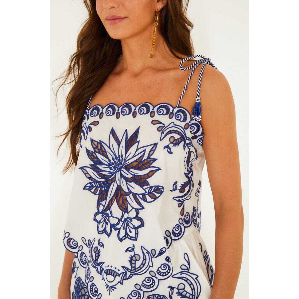 Off-White Garden Tiles Tassels Richelieu Blouse